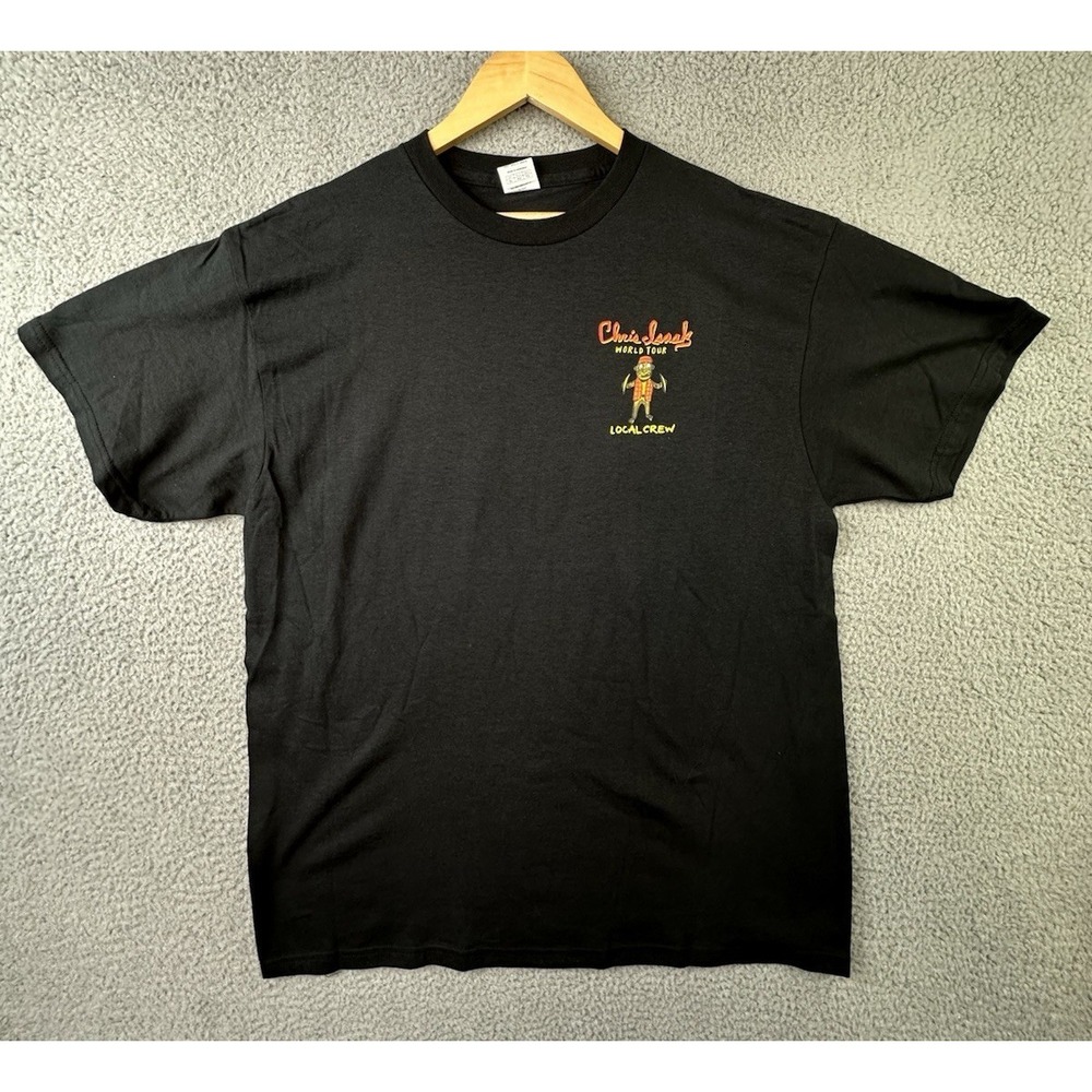 Cris Isaak World Tour Local Crew T Shirt Adult XL Black Delta Pro Weight New